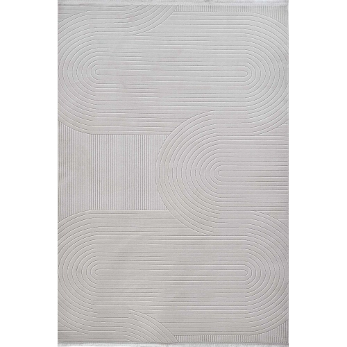 Gümüş Suyu Deco Avior 17447 Dikdörtgen Geometrik Desenli Halı-Krem