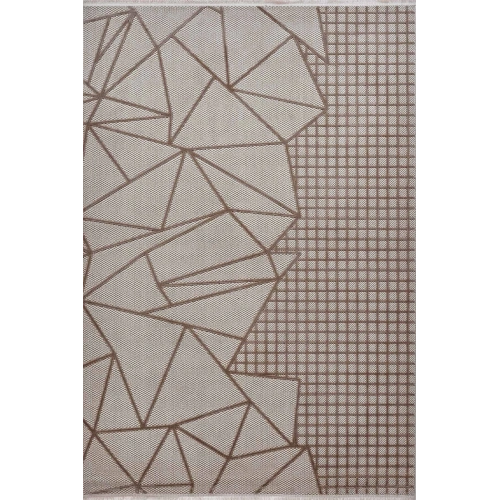 Gümüş Suyu Deco Avior 17452 Dikdörtgen Geometrik Desenli Halı-Bej