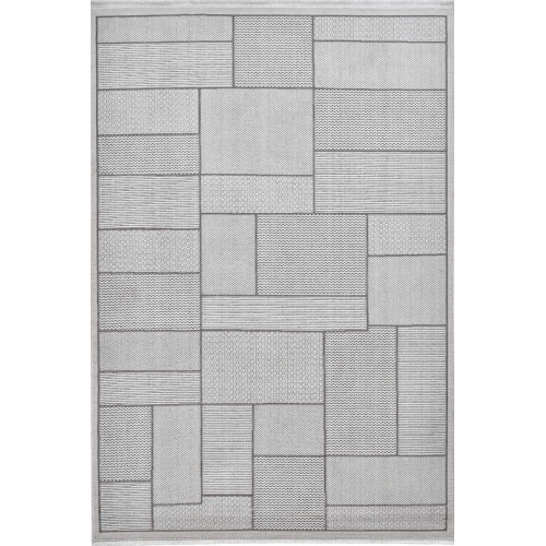 Gümüş Suyu Deco Avior 17612 Dikdörtgen Geometrik Desenli Halı-Krem