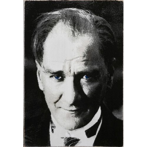 Gümüşsuyu Atatürk Portresi Duvar Halısı-Antrasit