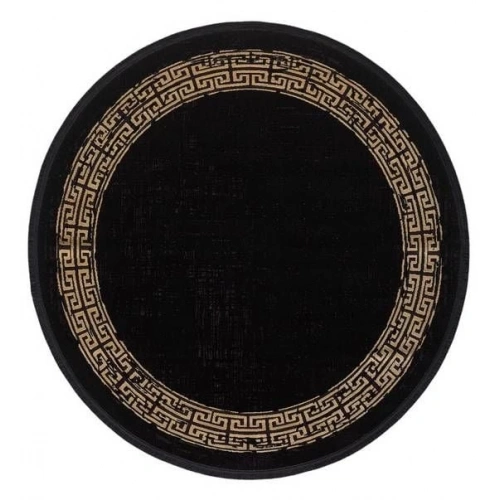 Gümüşsuyu Black&Brown 11298 Doğal İplik Daire Makine Halısı Siyah