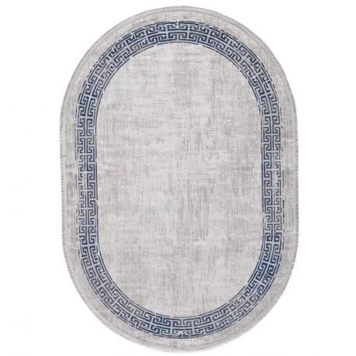Gümüşsuyu Black&Brown 11298 Doğal İplik Oval Makine Halısı Mavi