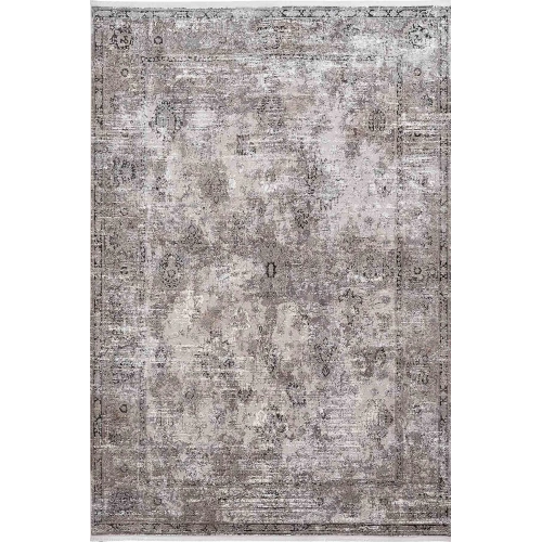 Gümüşsuyu İpekzade100 80042 Doğal İplik Dikdörtgen Makine Halısı-Gri