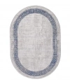 Gümüşsuyu Black&Brown 11298 Doğal İplik Oval Makine Halısı Mavi