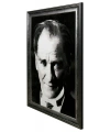 Gümüşsuyu Çerçeveli Atatürk Portresi Duvar Halısı-Antrasit