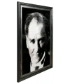 Gümüşsuyu Çerçeveli Atatürk Portresi Duvar Halısı-Antrasit