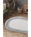 Gümüşsuyu Galina 16649 Oval Akrilik Makine Halısı-Mavi