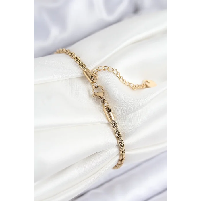 316L Çelik Nazar Boncuğu Detaylı Yaşam Çiçeği Model Gold Renk Kadın Bileklik