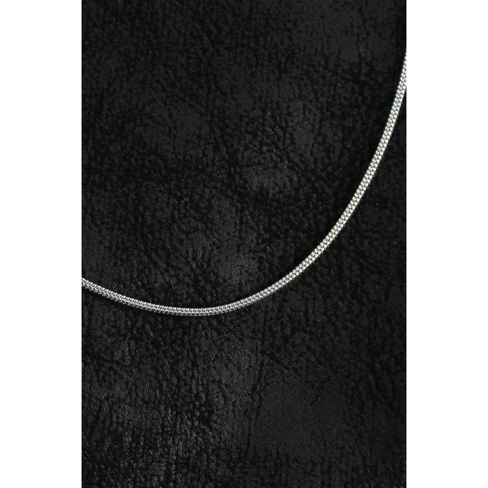 316L Çelik Örme Zincir Model Gümüş Renk Erkek Kolye