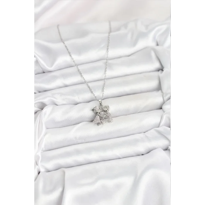 316L Çelik Zincir Gümüş Renk Erkek Kız Model Kadın Kolye