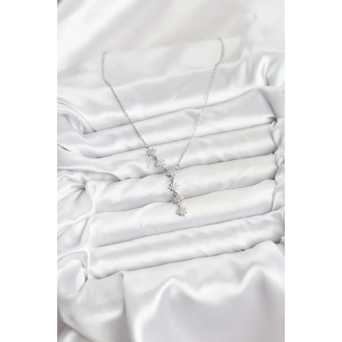 316L Çelik Zincir Gümüş Renk Kutup Yıldızı Model Kadın Kolye