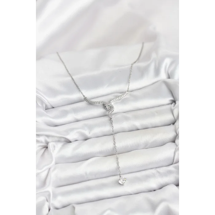 316L Çelik Zincir Gümüş Renk Yılan Model Y Kolye