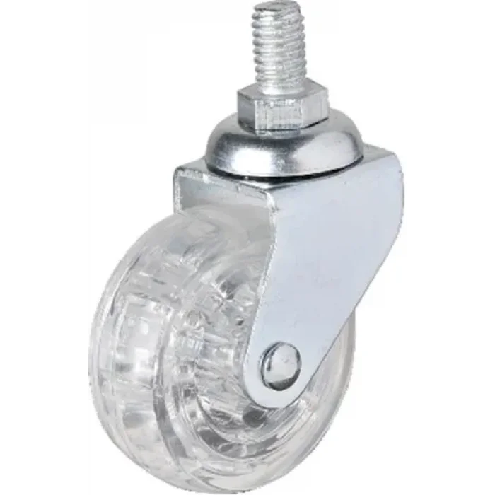 326 - 50x20 Mm Şeffaf Makaralı Vidalı Teker 4 Adet