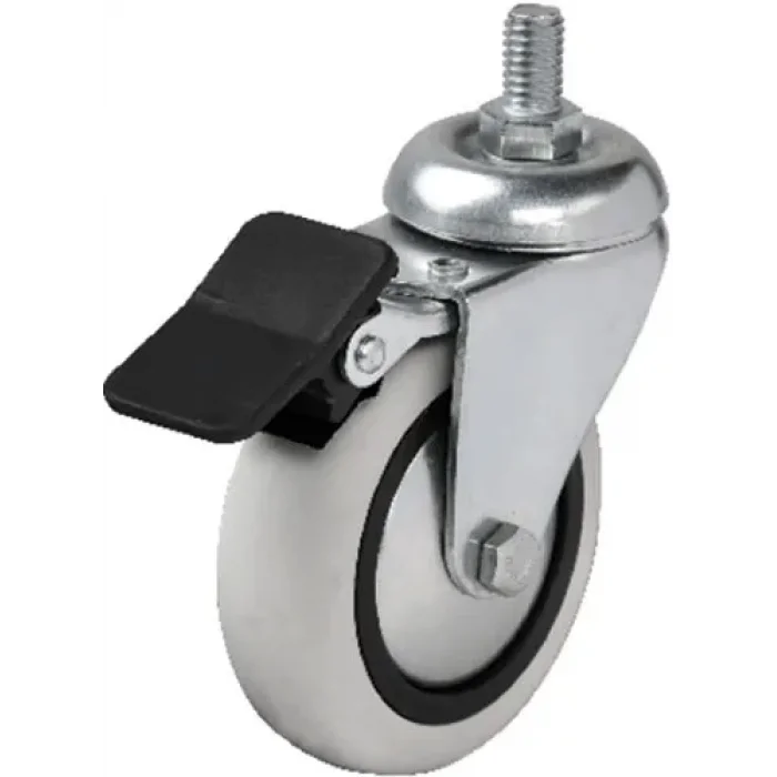 354 - 75x25 Mm Pvc Makaralı Vidalı Frenli Teker 4 Adet