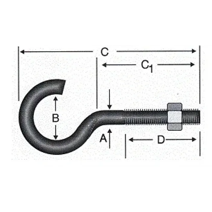 Açık Metrik Kanca M5 / 21x100 - 100 Adet