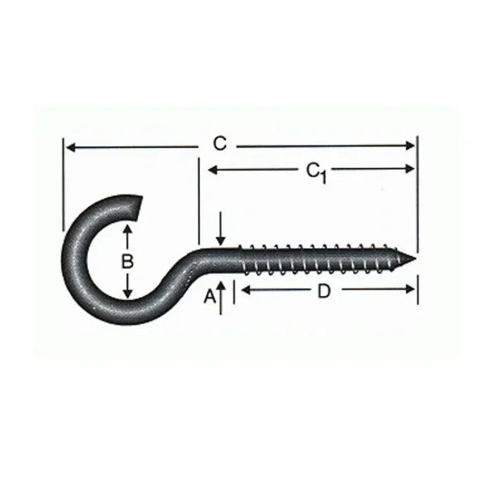 Açık Piton, Kanca, Çengel 24x200 - 100 Adet