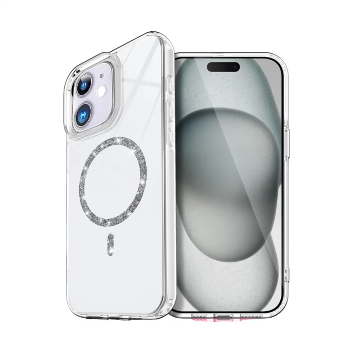 Apple İphone 12 Live Diamond Magsafe Kapak - Şeffaf