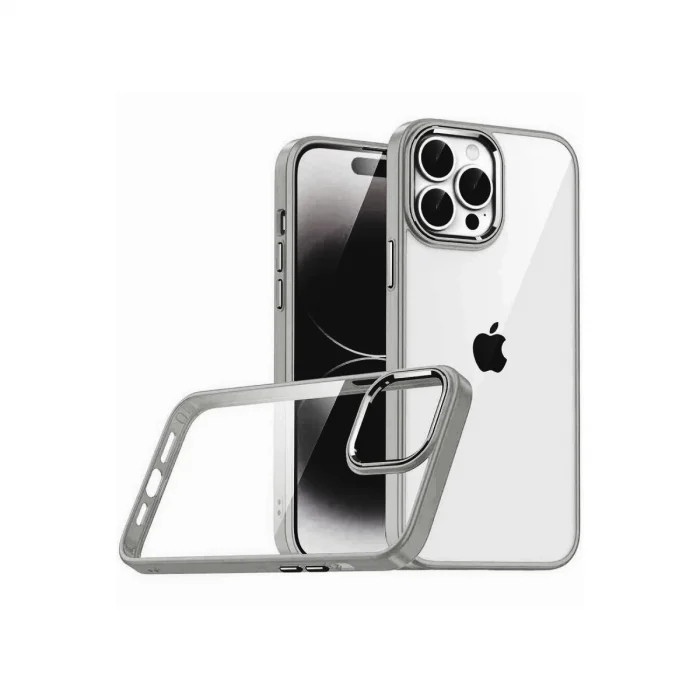 Apple İphone 15 Pro Max Razer Lensli Silikon - Titan Gri