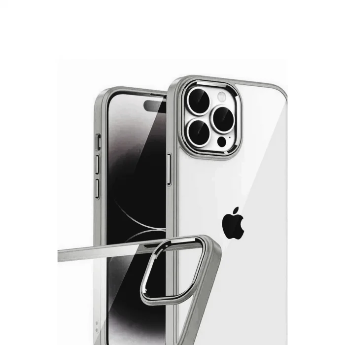 Apple İphone 15 Pro Max Razer Lensli Silikon - Titan Gri