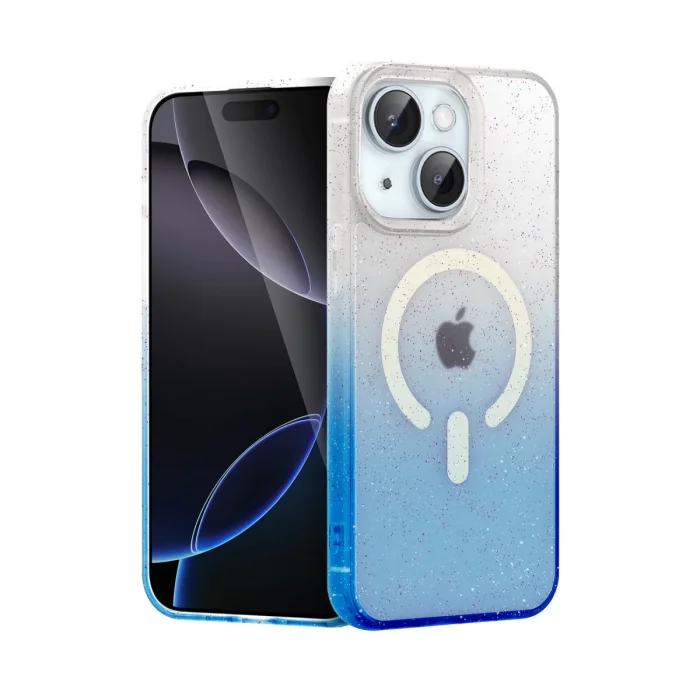 Apple İphone 15 Pummel Shiny Magsafe Kapak - Mavi