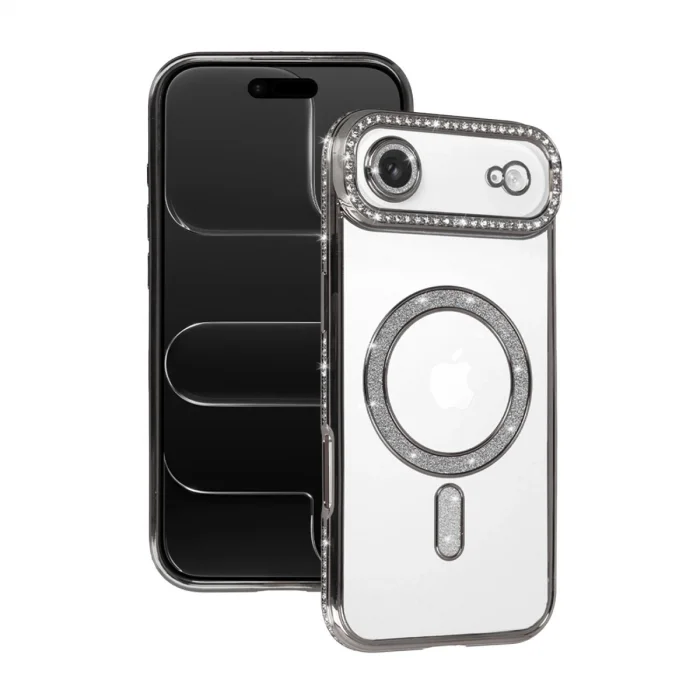 Apple İphone 17 Air Joke Simli Magneticsafe Kılıf - Gümüş