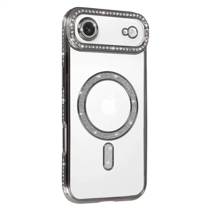 Apple İphone 17 Air Joke Simli Magneticsafe Kılıf - Gümüş