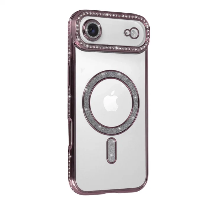 Apple İphone 17 Air Joke Simli Magneticsafe Kılıf - Pembe