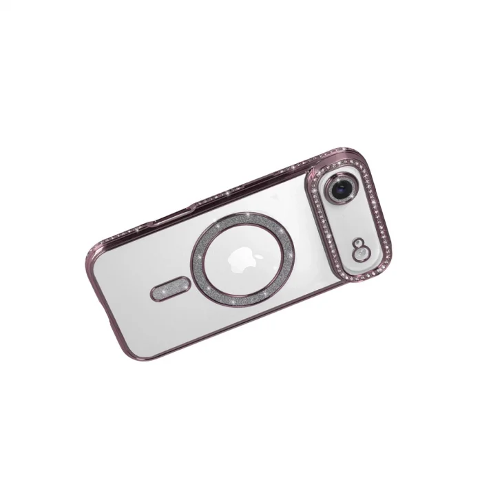 Apple İphone 17 Air Joke Simli Magneticsafe Kılıf - Pembe