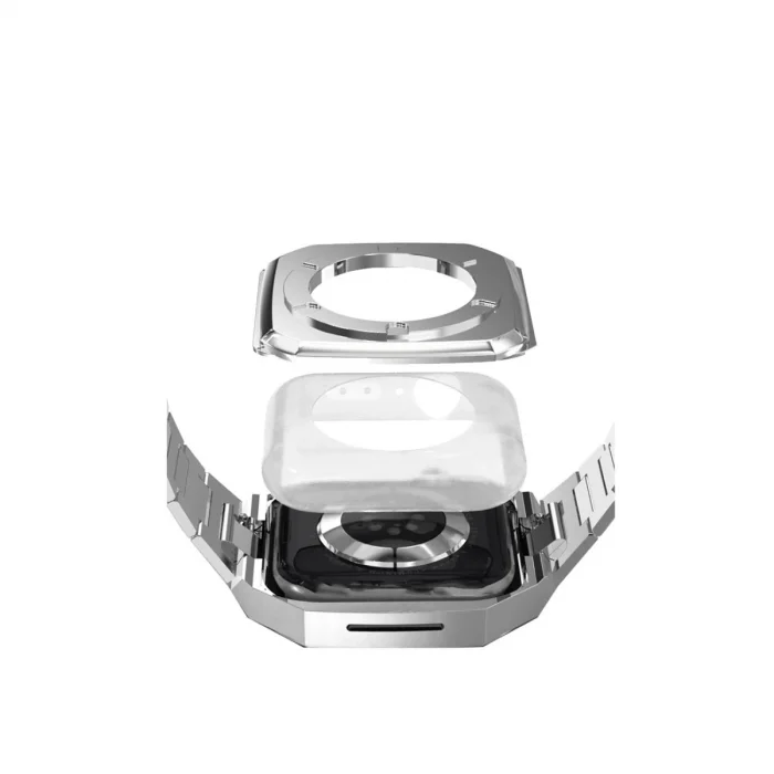 Apple Watch 44mm Metal Petek Kasalı Kordon - Rose Gold