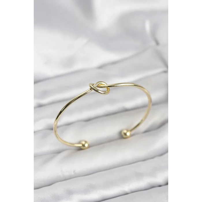 Düğüm Model Pirinç Gold Renk Kadın Bileklik