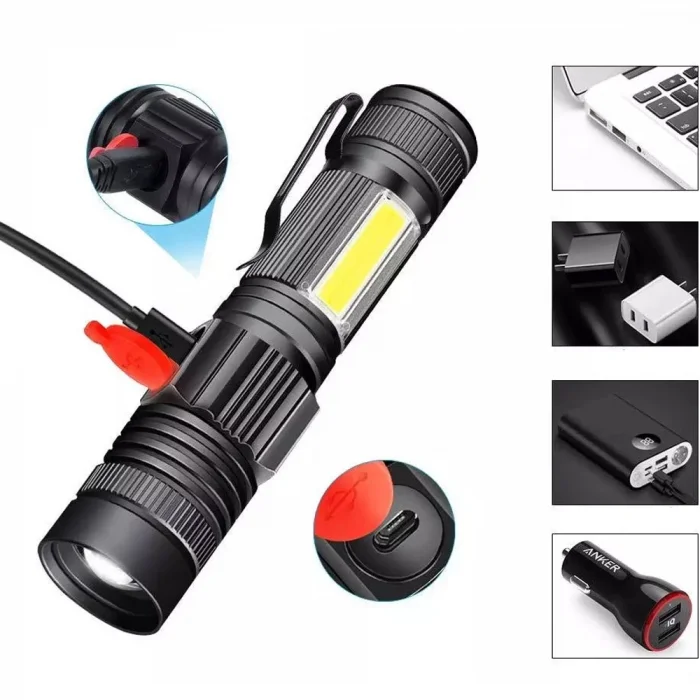 Geniş Açılı P50 Led Şarjlı El Feneri  Wt-601