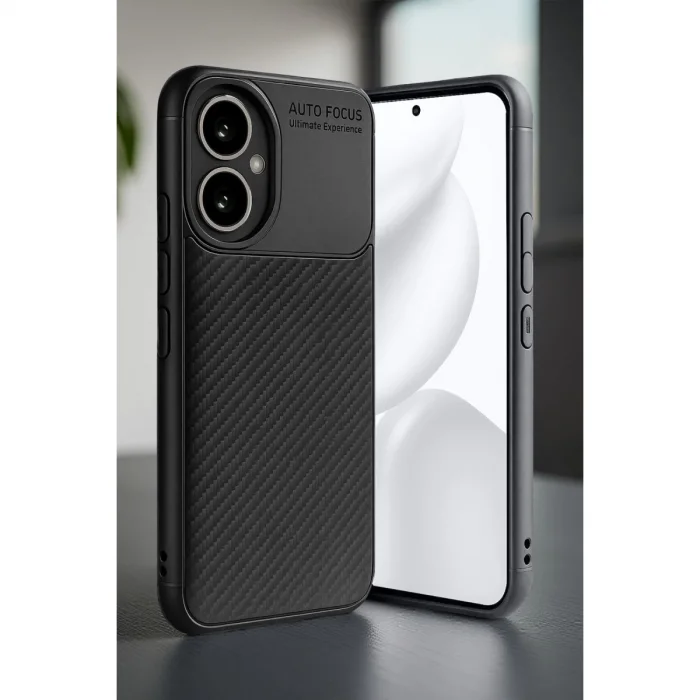 Honor 400 Kılıf Auto Focus Karbon Kapak - Siyah
