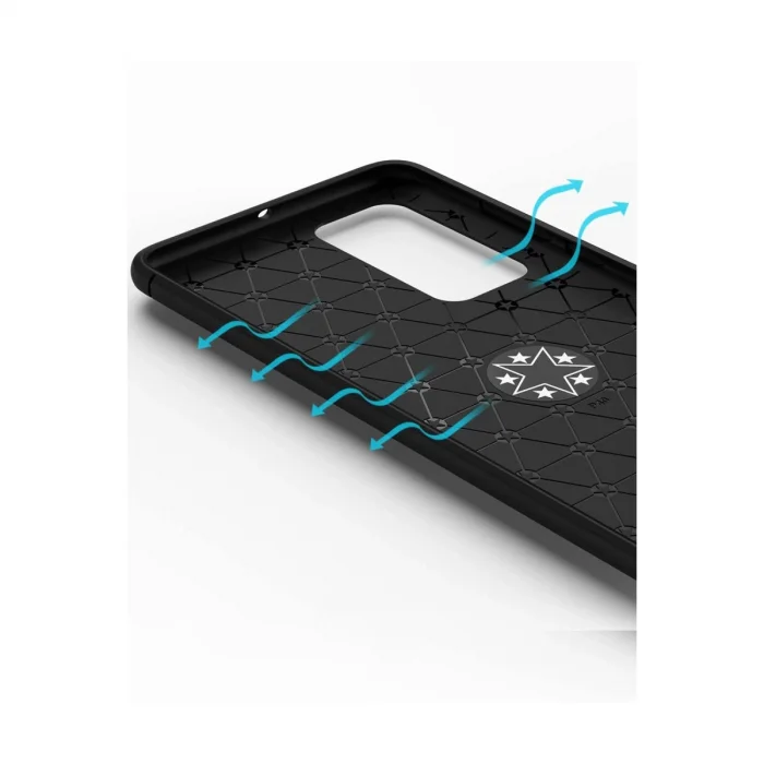 Huawei P40 Kılıf Range Yüzüklü Silikon - Siyah-mavi