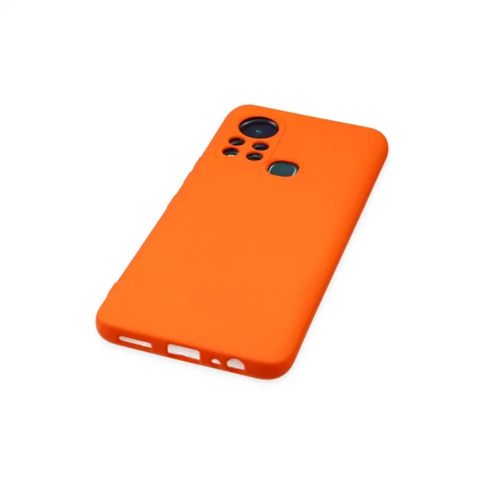 İnfinix Hot 11s Kılıf Nano İçi Kadife Silikon - Turuncu