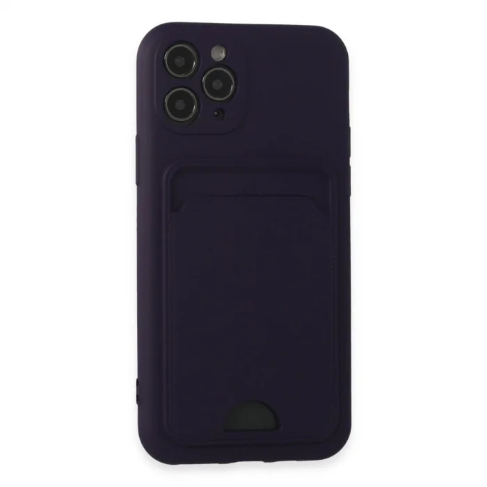 İphone 11 Pro Kılıf Kelvin Kartvizitli Silikon - Derin Mor