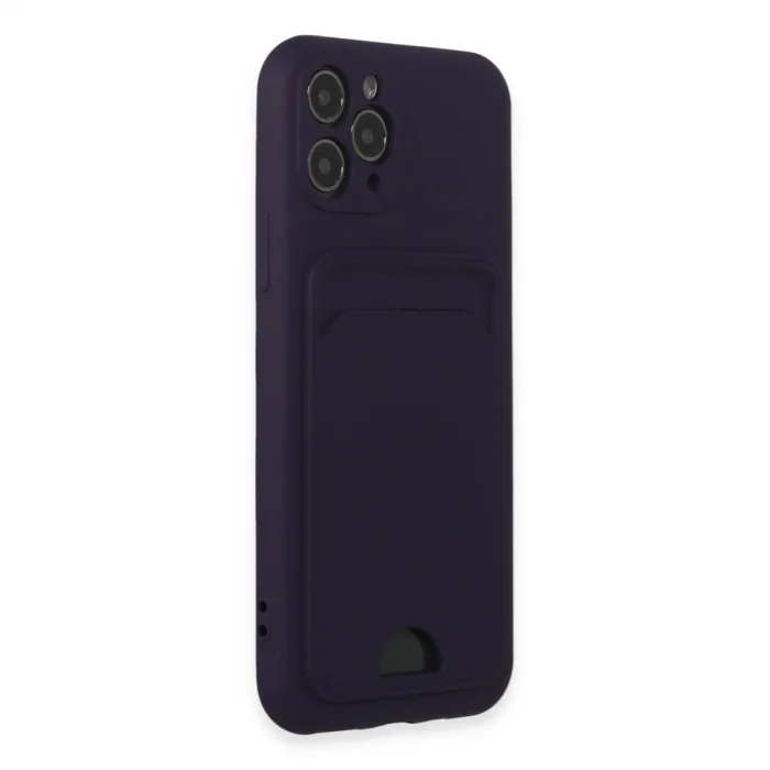 İphone 11 Pro Kılıf Kelvin Kartvizitli Silikon - Derin Mor
