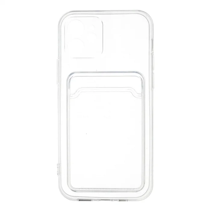 İphone 12 Kılıf Kart Şeffaf Silikon - Şeffaf