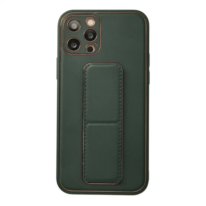 İphone 12 Pro Kılıf Coco Deri Standlı Kapak - Yeşil