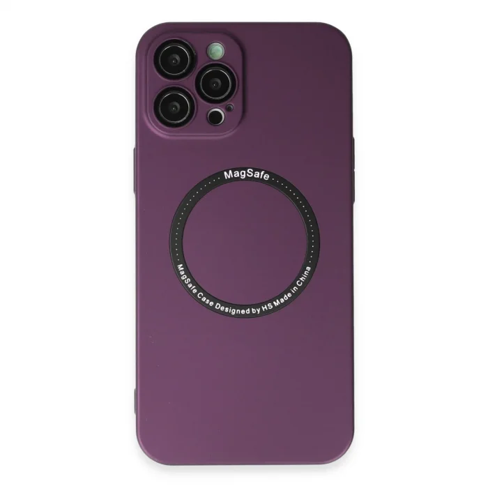 İphone 12 Pro Kılıf Jack Magneticsafe Lens Silikon - Mürdüm