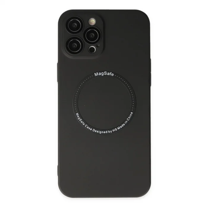 İphone 12 Pro Kılıf Jack Magneticsafe Lens Silikon - Siyah