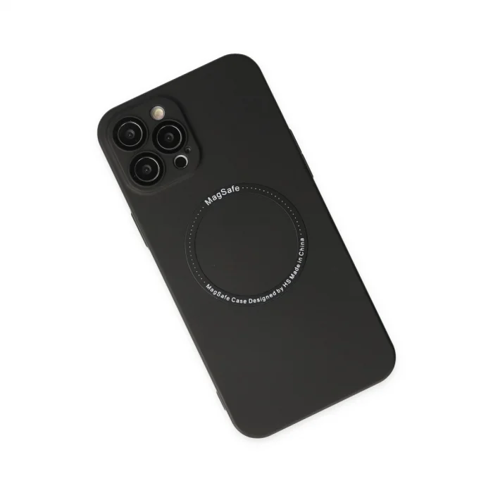 İphone 12 Pro Kılıf Jack Magneticsafe Lens Silikon - Siyah