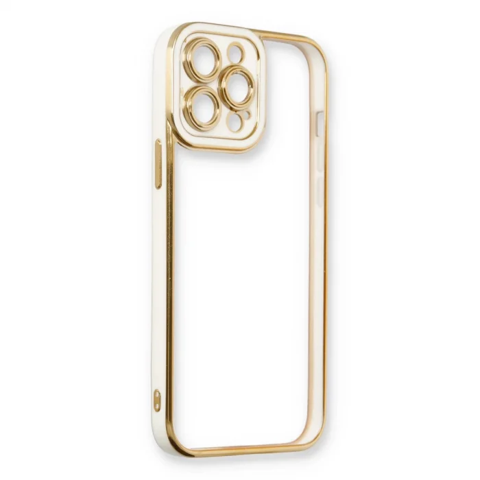 İphone 13 Pro Kılıf Liva Lens Silikon - Beyaz