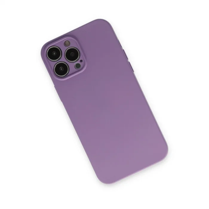 İphone 13 Pro Kılıf Nano İçi Kadife Silikon - Koyu Lila