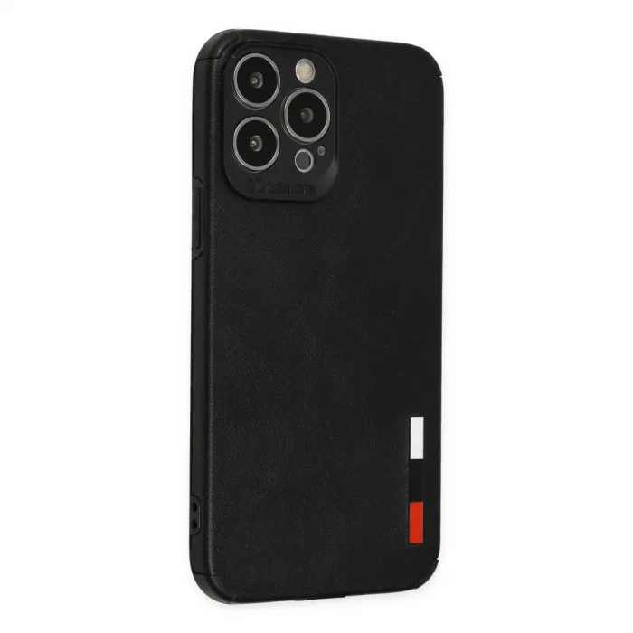 İphone 13 Pro Max Kılıf Loop Deri Silikon - Siyah