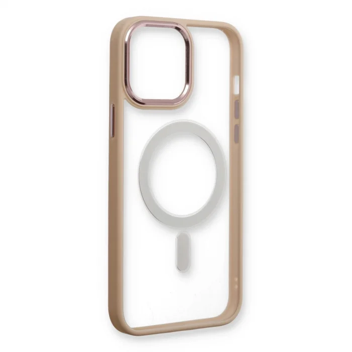 İphone 13 Pro Max Kılıf Room Magneticsafe Silikon - Pudra