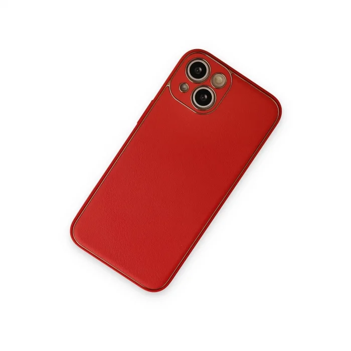 İphone 14 Plus Kılıf Coco Deri Silikon Kapak - Kırmızı
