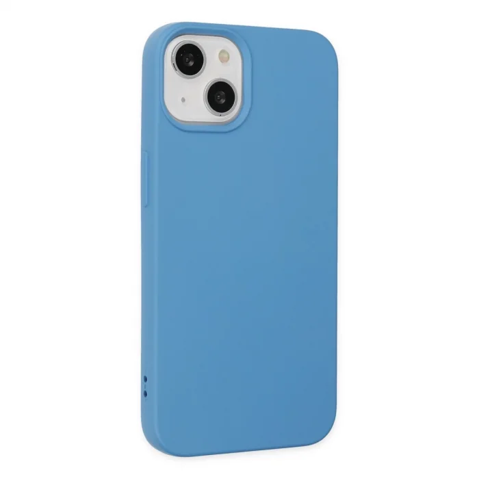 İphone 14 Plus Kılıf Nano İçi Kadife Silikon - Mavi