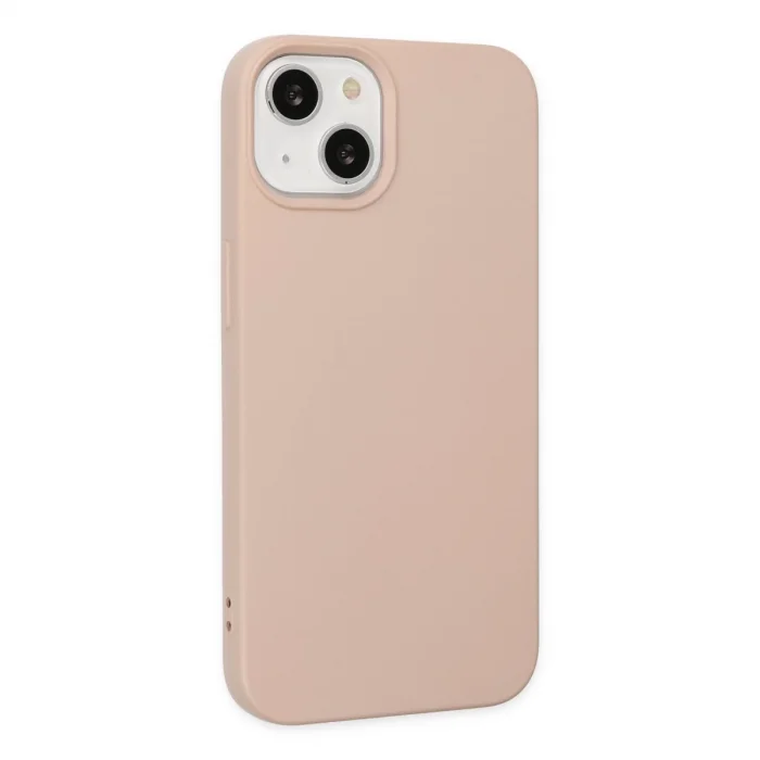 İphone 14 Plus Kılıf Nano İçi Kadife Silikon - Pudra