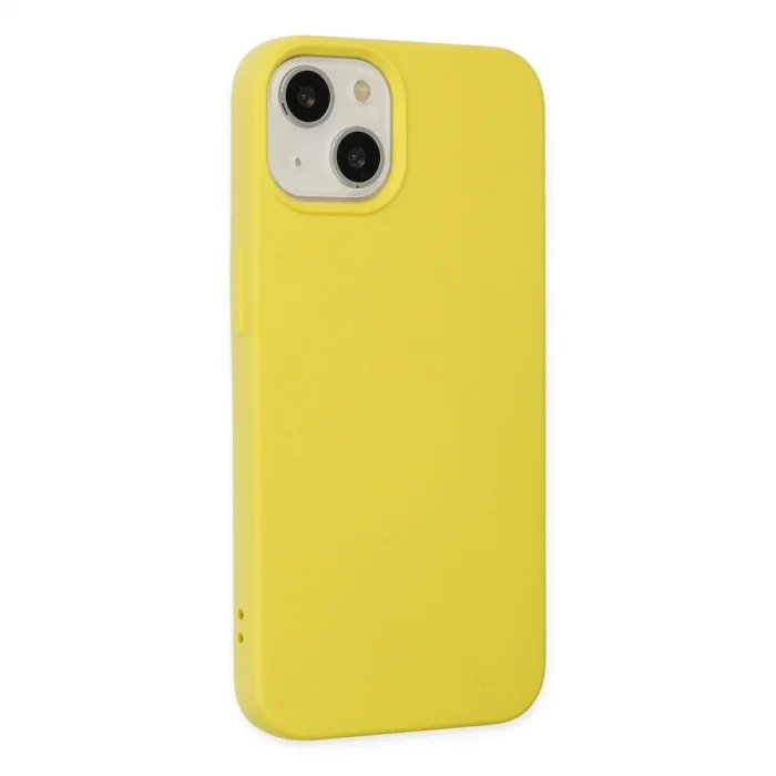 İphone 14 Plus Kılıf Nano İçi Kadife Silikon - Sarı