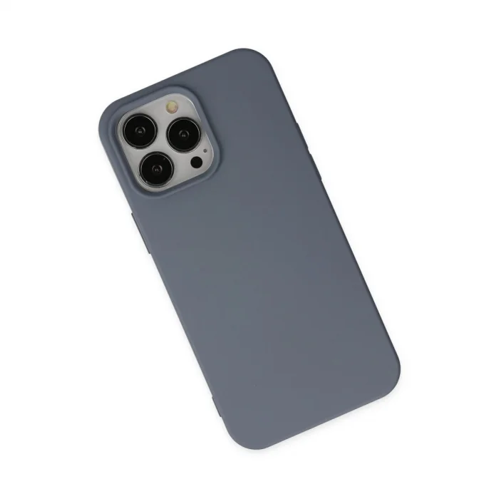 İphone 14 Pro Kılıf Nano İçi Kadife Silikon - Gri